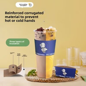 Coperchi Monouso in Carta Ondulata Bianca per Tazze di Tè al Latte e Caffè con Manico, Antiscottatura, Isolamento Termico, Logo Stampato Personalizzabile - Product Image 4