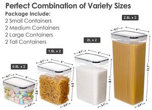 Bán Buôn 15-Mảnh Bộ Nhựa Trong Suốt Lưu Trữ Lon Kích Cỡ Khác Nhau Cho Hộ Gia Đình Nhà Bếp Hạt Lưu Trữ Đồ Nội Thất Nhà Bếp - Product Image 6