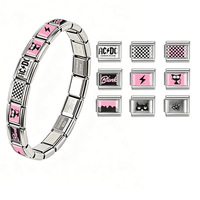 Nouveauté 2025 – Bracelet à breloques italien DIY, breloques glace, ancre, coquillage, en acier inoxydable 304 plaqué or 9 mm – Cadeau élégant unisexe