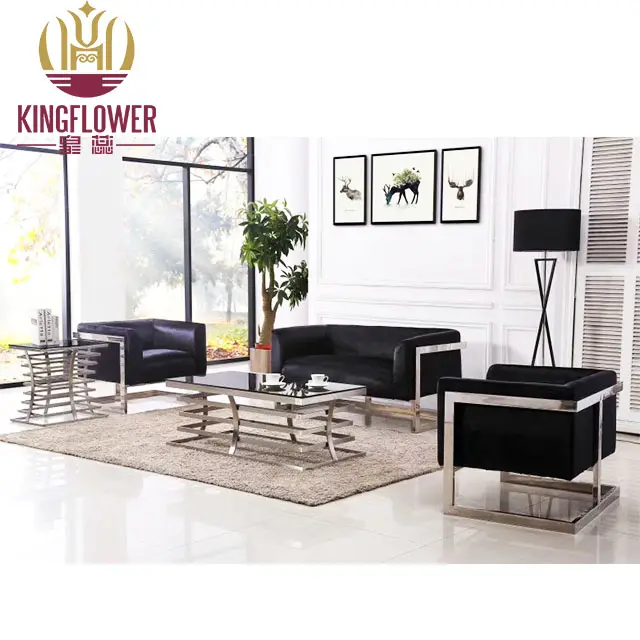 Tinggi Kualitas American Stainless Steel Sofa Desain Modern Kursi Sofa Set