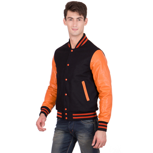 Fabricante OEM de alta calidad bordado chaquetas de hombre mangas de cuero personalizado béisbol Letterman Varsity chaqueta para hombre - Product Image 3