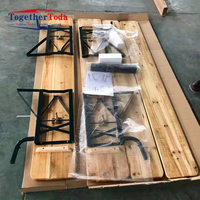 Vente directe d'usine, table de pique-nique/barbecue en bois pliable de haute qualité, gain de place, antirouille, avec dossier