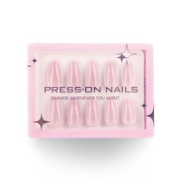 Faux ongles à presser de couleur unie, de haute qualité, pré-conçus, courts, en forme d'amande, réutilisables, vente en gros