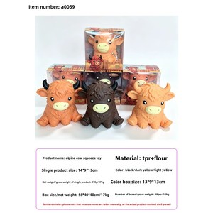 하이랜드 소 스퀴시 장모 젤리 질감 슬로우 라이징 귀여운 소 피젯 토이 스트레스 해소용 공장 맞춤 제작 - Product Image 6