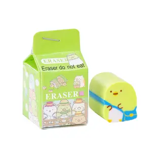 Dia das crianças Presente Promoção Atacado Mais barato Cute Student Fruit Milk Carton Eraser Pencil