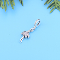 Manik-manik Perak 925 untuk Gelang Pan Charms, Desain Penari Balet, untuk Wanita dan Anak Perempuan, Perhiasan untuk Pesta