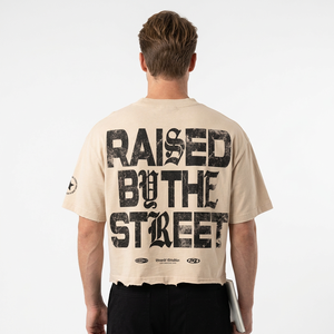 Oversized <b>Crop</b> <b>T</b>-<b>Shirt</b> Men's Short Sleeve 100% Cotton Jersey Turtleneck Silk Screen Printed Front Logo Formal - Product Image 6
