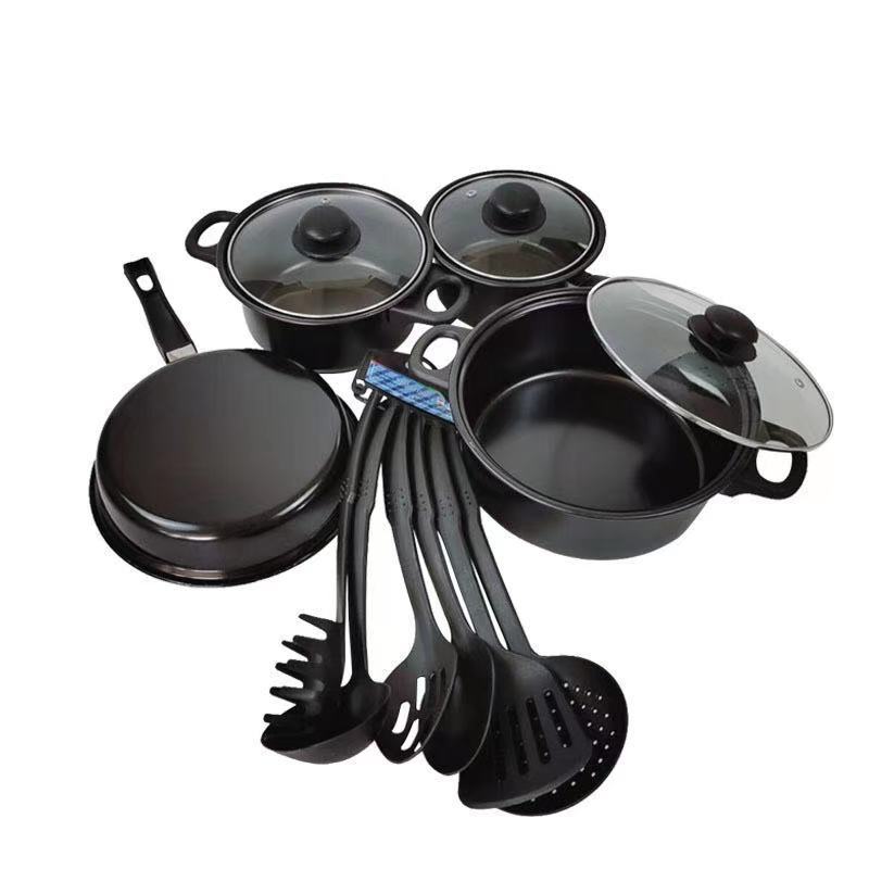 13Pcs High Quality Non Stick Die Casting Kitchen Cooking Pot Frying Pan Casserole Cookware Sets · image 2