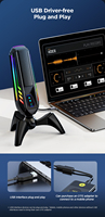 Nuevo Micrófono USB para Computadora con Luz RGB, Micrófono de Condensador para Juegos, PC, PS4, PS5, Mac, con Botón de Silencio, para Streaming, Podcast, YouTube, Micrófono de Estudio