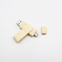 Clé USB double 3.0 Type-C 64 Go, étanche et durable, compatible avec les ordinateurs de bureau, les ordinateurs portables et les téléviseurs, clé USB en bois