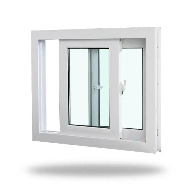 upvc sliding window with single double tempered glass cheap price pvc windows with mosquito screen