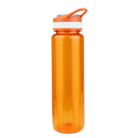 Bouteille d'eau de motivation de 32 oz avec heures pour boire et paille, bouteilles d'eau de sport personnalisées de 1000 ml avec marqueur de temps