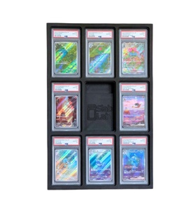 Présentoir mural personnalisé pour cartes gradées – Cadre en mousse à 9/12/15/18 emplacements pour dalles PSA |   Prend également en charge les supports gradués et les supports pour cartes (Slab Mags) - Product Image 1