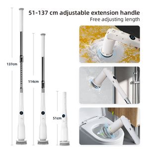 Electric Cleaning Brush Telescopic Handheld Cordless Multi Functional For Kitchen Bathroom With Replaceable Heads - Product Image 5