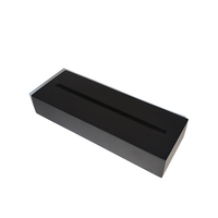 Base en bois noir rectangulaire sans lumière pour l'affichage d'inserts de cristaux Photo Story de 5 pouces de large