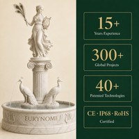 Fontaine en marbre Lishi, statue de la déesse Eurynome, lyre, plume, OEM ODM, élément aquatique, devis personnalisé, conception 3D pour hôtel, villa