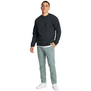 Sweat-shirts unisexes classiques pour hommes, couleur noire unie, sweat-shirts simples pour hommes - Product Image 1