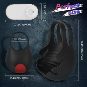 Massaggiatore Vibrante per Pene, Anello di Castità Maschile, Giocattoli Sessuali per Uomini, Vibratore per <span class=keywords><strong>Testicoli</strong></span> con Telecomando Wireless, Masturbatore Maschile - Product Image 3