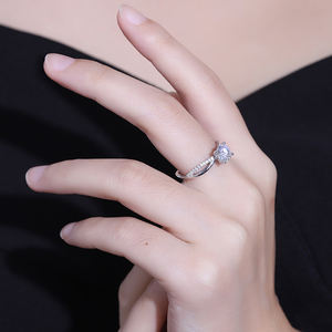 Mozanit yüzük erkekler ve kadınlar takı nişan <span class=keywords><strong>promise</strong></span> yüzükler moda yüzükler 925 ayar gümüş 1.0 ct kadın giyim - Product Image 6