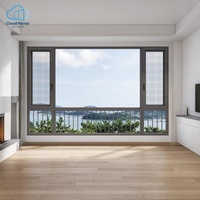 Fenêtre à battant en aluminium à double vitrage, résistante au vent et à l'insonorisation, pour appartement moderne et espace de cuisine