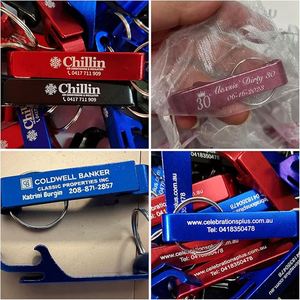 Customized Mini Portable Pocket Metal Bar Tools Aluminum <b>Key</b> <b>Ring</b> Keychain Beer Bottle Opener - Product Image 4