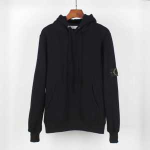 Sudadera con Capucha Clásica Básica Holgada de Algodón 100% Liso con Parche Bordado de Lujo 2026 para Hombre - Product Image 3