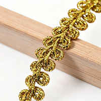 Ruban décoratif en polyester de 1 cm de largeur, technique filigrane cuir, or et argent, pour artisanat, mariage et décoration intérieure