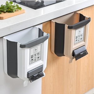 Foldable dust bin home bedroom bathroom kitchen hanging folding plastic dust garbage can trash can waste bins