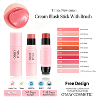 Stick de blush vegan hautement pigmenté, texture crémeuse et légère, maquillage pour le visage longue tenue, waterproof, vente en gros