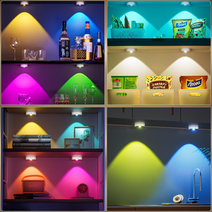 Puck <b>Lights</b> with Remote, 13 Colors Rechargeable Night <b>Light</b>, Under Cabinet Lighting with Multicolor and Timing Function - Product Image 5