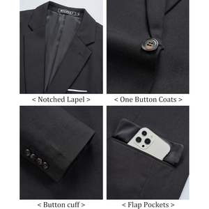 2025 abrigo deportivo informal para hombre Blazer ligero de un botón Slim Fit traje chaqueta impresa larga para ocasiones de boda - Product Image 6