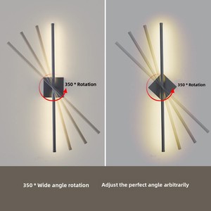 <span class=keywords><strong>Lampada</strong></span> <span class=keywords><strong>da</strong></span> <span class=keywords><strong>Parete</strong></span> Moderna <span class=keywords><strong>a</strong></span> LED in Alluminio <span class=keywords><strong>a</strong></span> <span class=keywords><strong>Batteria</strong></span> con Telecomando, Rotazione <span class=keywords><strong>a</strong></span> 360°, Dimmerabile, Alto CRI 90, Design Wireless per Camera <span class=keywords><strong>da</strong></span> Letto - Product Image 5