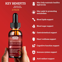 Complément alimentaire liquide OEM Berberine HCL 1200mg, racine de berbérine avec cannelle de Ceylan, soutient le système immunitaire et la santé cardiaque