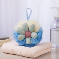 SPA et produits de salle de bain éponge texturée super douce 60g éponge de bain ronde lavage du corps bouffée boule de bain
