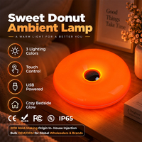 Lampe de chevet LED moderne et minimaliste en forme de donut, avec contrôle tactile, pour la décoration de chambre à coucher, lumière d'ambiance, OEM ODM