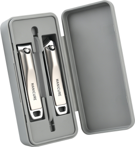 4 Piece Stainless Steel Manicure Pedicure Set <b>Nail</b> Clipper <b>Kit</b> with Case Portable Grooming Tools for Fingernails Toenails - Product Image 3