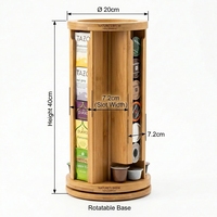 Tour d'organisation rotative à 360 degrés en bambou pour thé et café, grande capacité, pour station de boissons