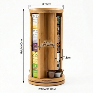 Organizador Giratorio de Bambú de 360 Grados para Té y Café, Torre Giratoria de Gran Capacidad para Estación de Bebidas - Product Image 3