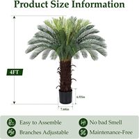 Plante artificielle Cycas Revoluta (Sago Palm) en pot pour intérieur, extérieur, véranda, patio, maison, bureau