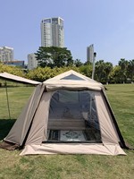 Atap Lapis Ganda Baru Berlapis Titanium Hitam Model Serbaguna 6.0 Dilengkapi Lubang Ventilasi Versi Kanopi Besar TPU Kain Oxford
