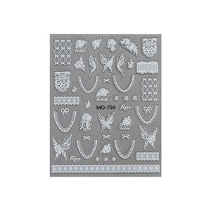 Calcomanías <span class=keywords><strong>para</strong></span> <span class=keywords><strong>Uñas</strong></span> 5D con Relieve, 3 Diseños, Hoja Blanca, Encaje, Flor Estereoscópica, Decoración <span class=keywords><strong>para</strong></span> Manicura DIY - Product Image 5