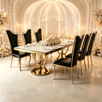 Table de salle à manger en acier inoxydable pour mariage