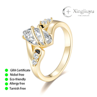 Bague en argent S925 avec moissanite marquise 6x12mm, unisexe, tendance, pour fêtes et anniversaires, vente en gros pour détaillants