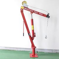 Grúa Hidráulica para Camioneta OEM de 2000 LBS con Cabrestante Manual, Elevador Giratorio de 360 Grados, Grúa de Acero Tipo Davit