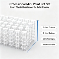 2/3/5/10/15ml 6 8 Pot Cat Kosong Mini Plastik Akrilik yang Dapat Digunakan Kembali untuk Melukis Seni Kerajinan DIY