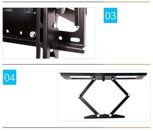 Montaje articulado para TV retráctil LCD negro manual gabinete oculto <span class=keywords><strong>cama</strong></span> estribo estante TV soporte de pared 55 pulgadas - Product Image 5