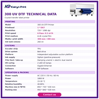 Printer UV DTF 300 DX7 Printhead Lebar 300mm Gigabit LAN Platform Hisap UV LED Curing untuk Stiker Label Film Kristal