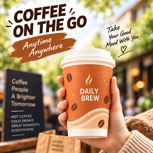 แก้วกาแฟกระดาษสองชั้นคุณภาพสูงแบบใช้แล้วทิ้ง พร้อมฝาปิด พิมพ์โลโก้ได้ สำหรับใช้ในเชิงพาณิชย์ จังหวัดหูเป่ย - Product Image 2