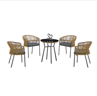 Ensemble de salle à manger de jardin au design moderne, 4 chaises et table, mobilier de terrasse extérieur pour restaurant