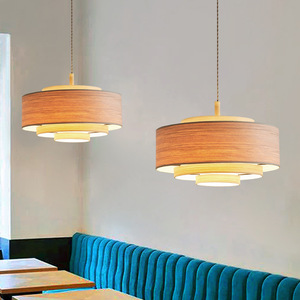 Japanese Wabi Sabi Style Wooden Pendant Light Led E27 Round Single Head Chandelier For Living Room Bedroom Dining Room <b>Zen</b> Tea - Product Image 3
